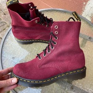 Dr Martens 1460 Pascal Cherry Red Glitter Ray Boots size 8
